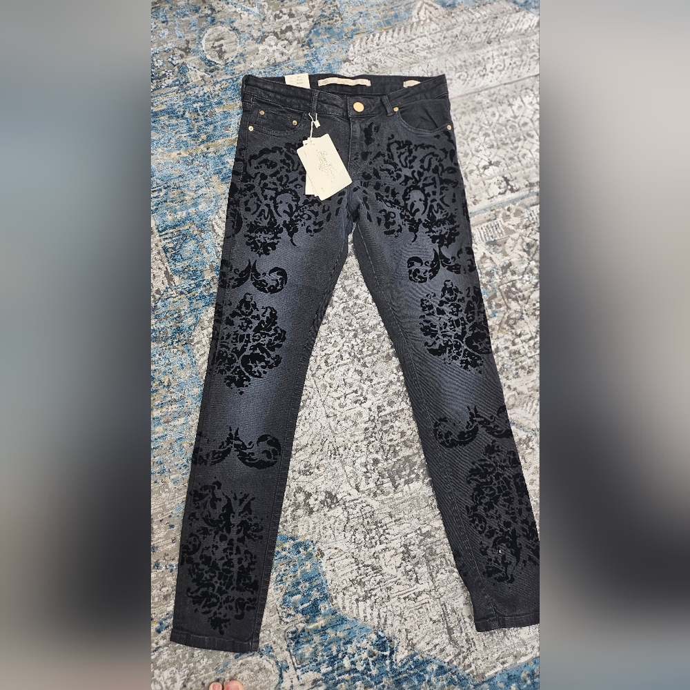 Women's ZARA WOMAN Premium Denim Collection Black Skinny Jeans Sz 2